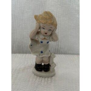 1950's Vintage figurine, Windy Day, Marilyn Monroe girl, hand painted, porcelain